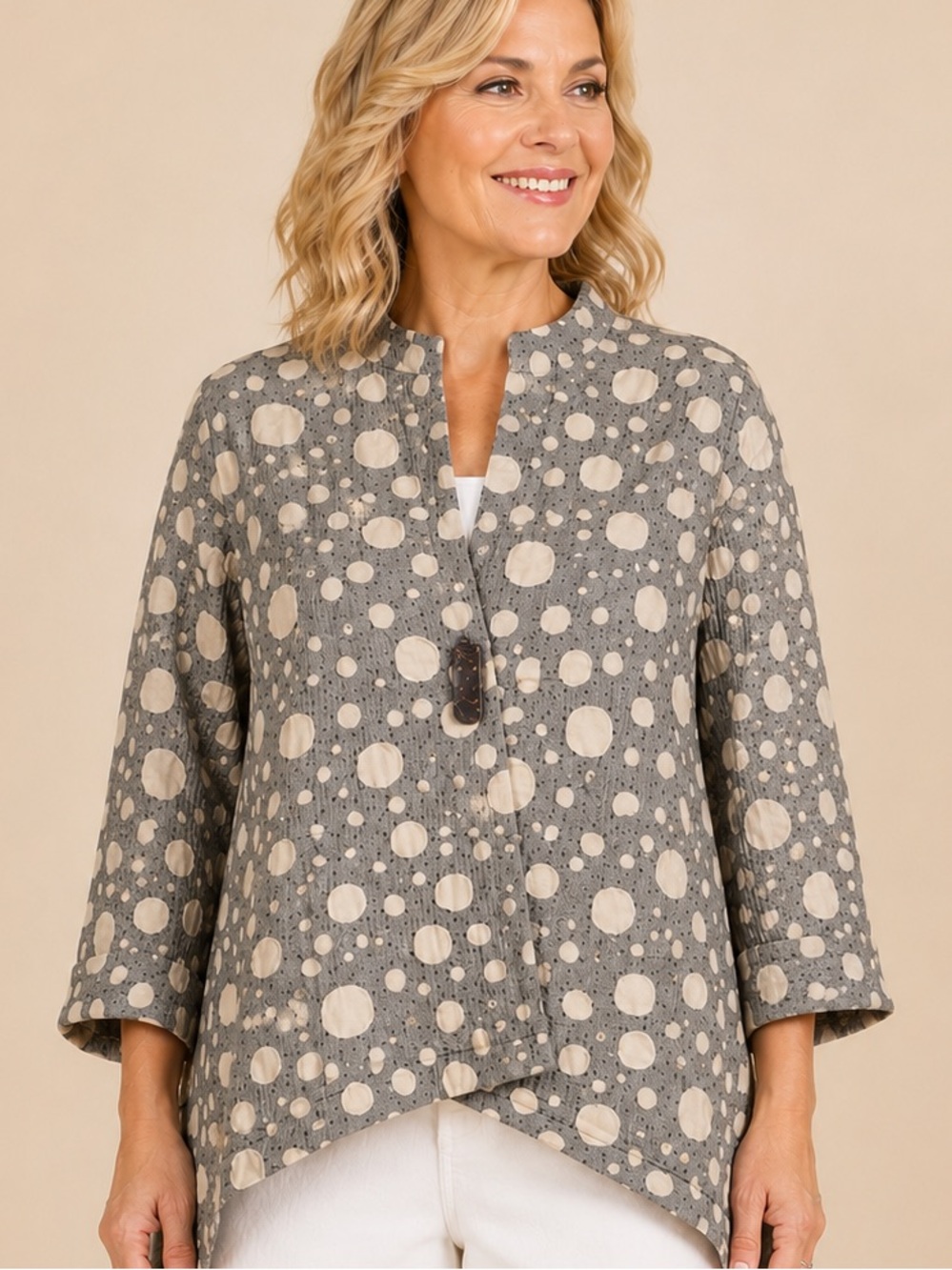 Focus Casual Life - Women's Gray Creat High Low Blazer Jacket -SzS